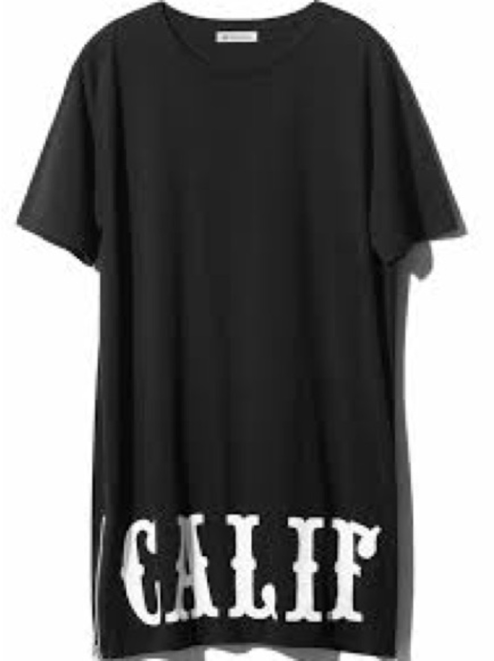 H&M COACHELLA Black Graphic Tee Dress with CALIF Lettering